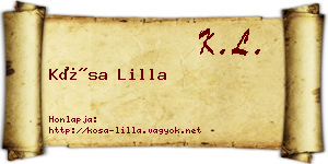 Kósa Lilla névjegykártya