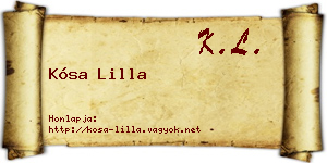 Kósa Lilla névjegykártya
