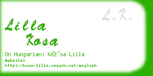 lilla kosa business card